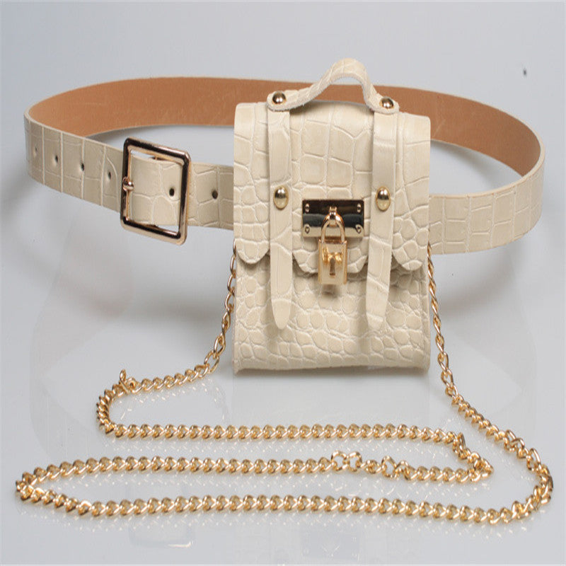 Metal chain belt small bag