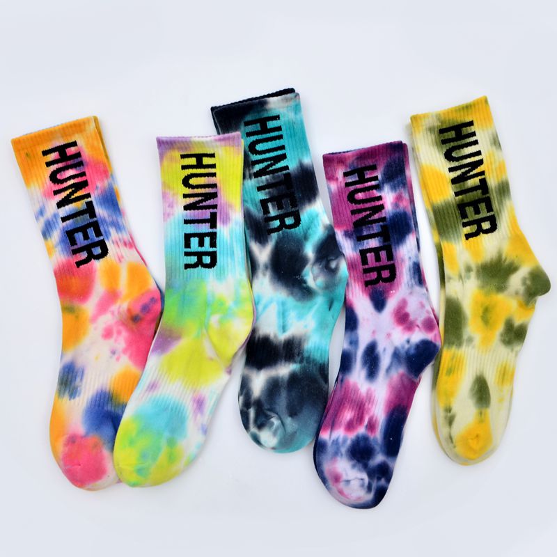 Tie-Dyed Thin Tube Socks For Men And Women