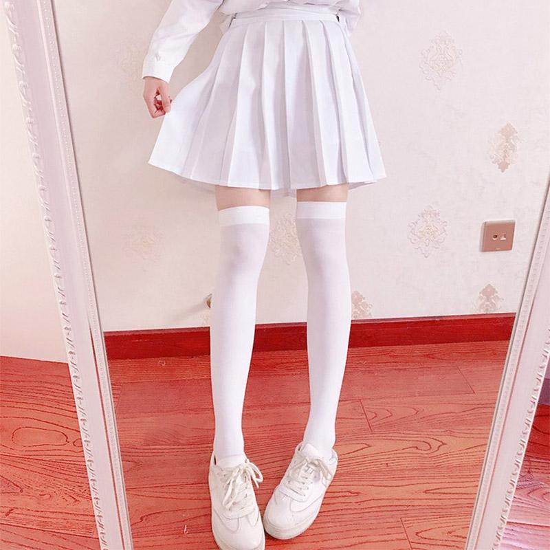 Female student college style long tube half socks