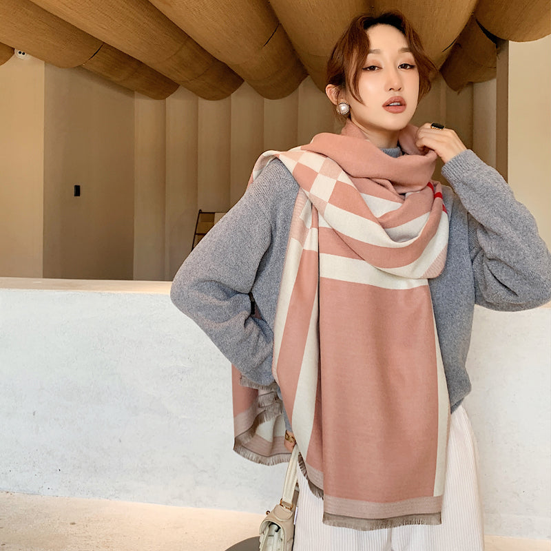 All-match Women's Winter Shawl With Warmth And Thickening