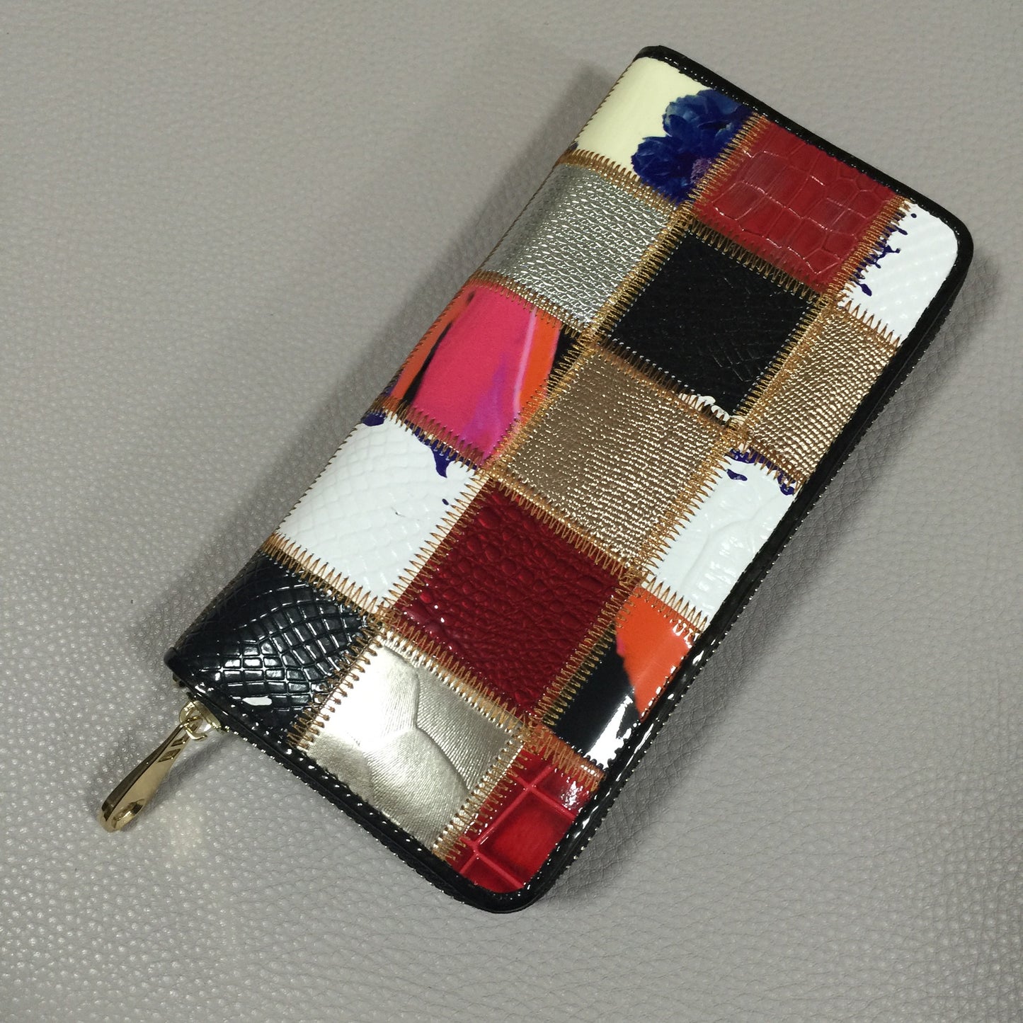 Stitched leather wallet