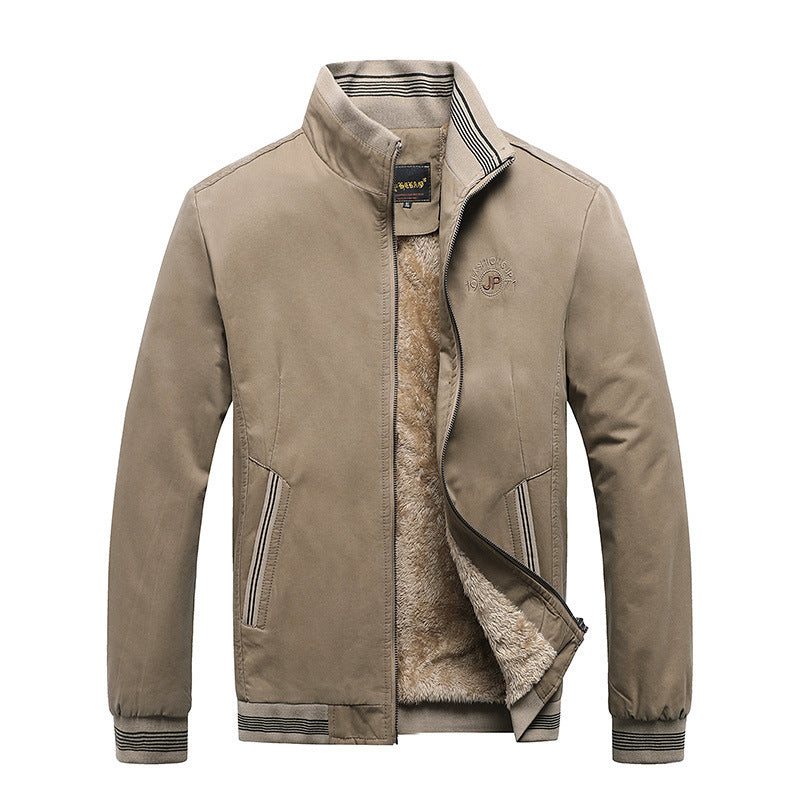 Men's hoodless cotton jacket