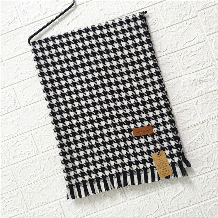 Imitation cashmere houndstooth scarf