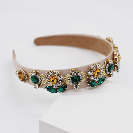Rhinestone, gemstone and pearl headband