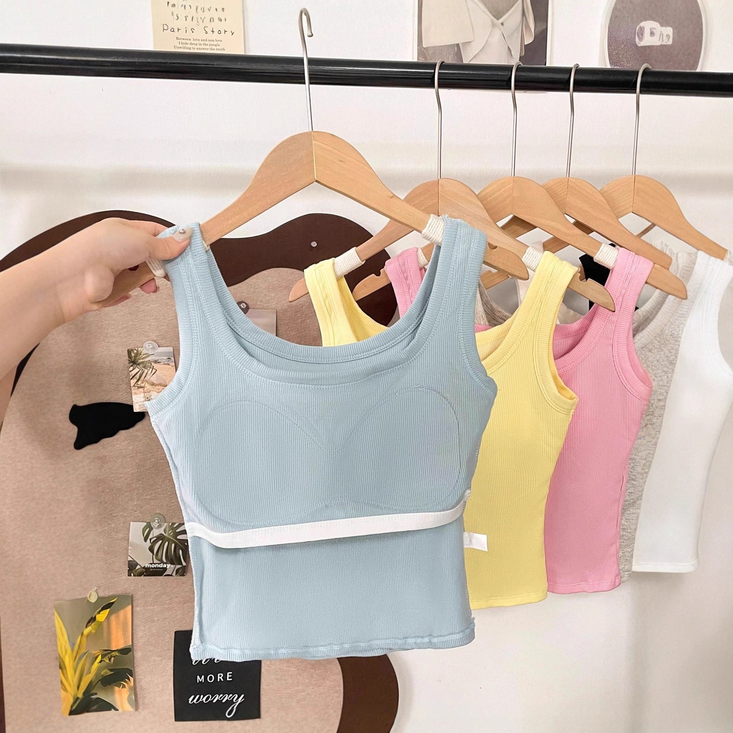 Yellow Square-neck Camisole Base Top
