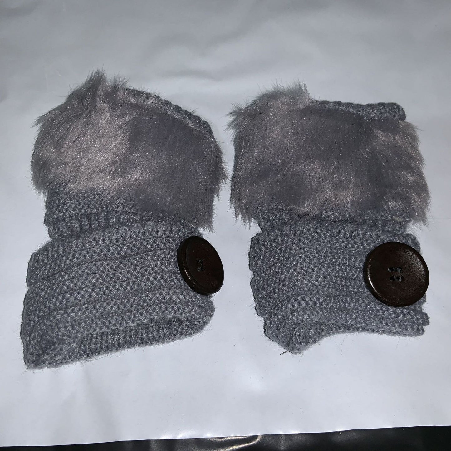 Women's Warm Solid Color Button Half-finger Gloves