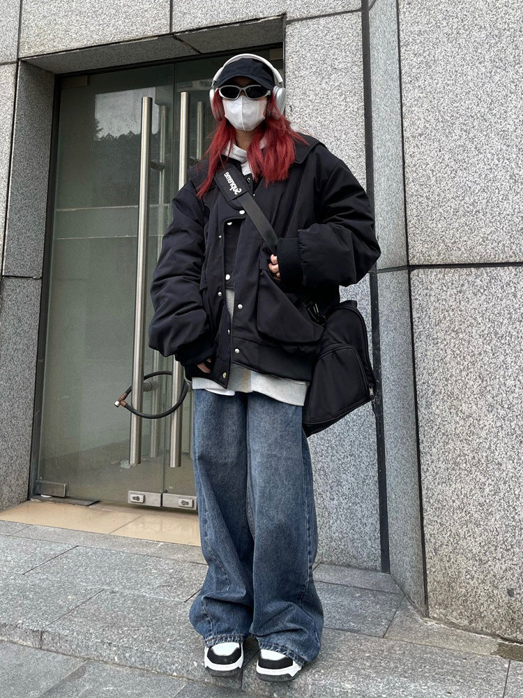 Loose Versatile Baseball Uniform Cotton-padded Jacket