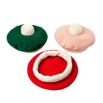 Cute Warm Bud Hat With Hair Ball