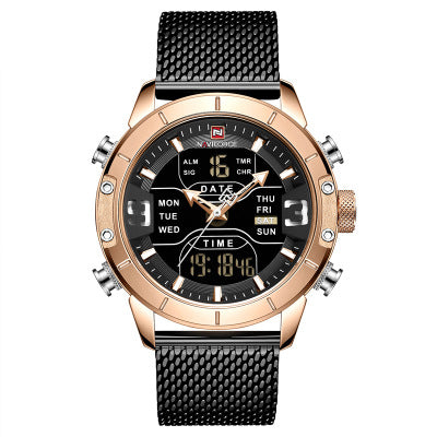 Quartz watch sports electronic dual display watch