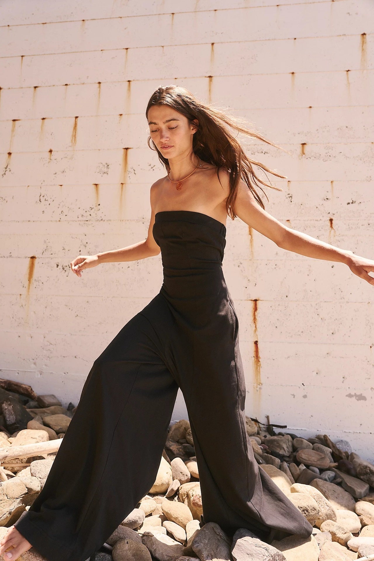 Women's Casual High Waist Wide Leg Sleeveless Jumpsuit