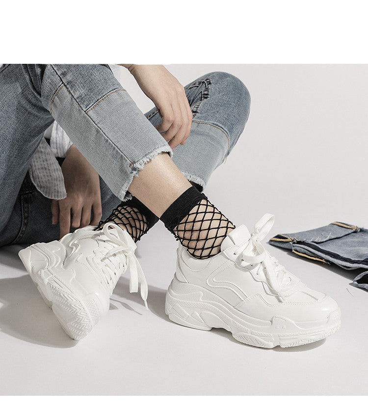 New super fire mesh breathable ins small white shoes