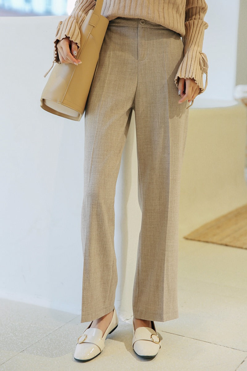 Slim high waist casual wide-leg pants
