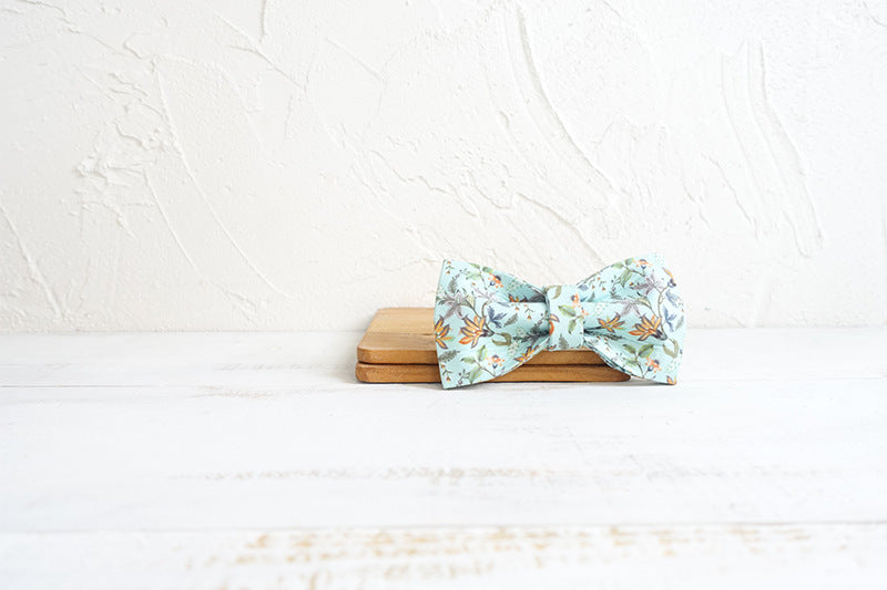 Thermal transfer flower dog collar drawstring bow