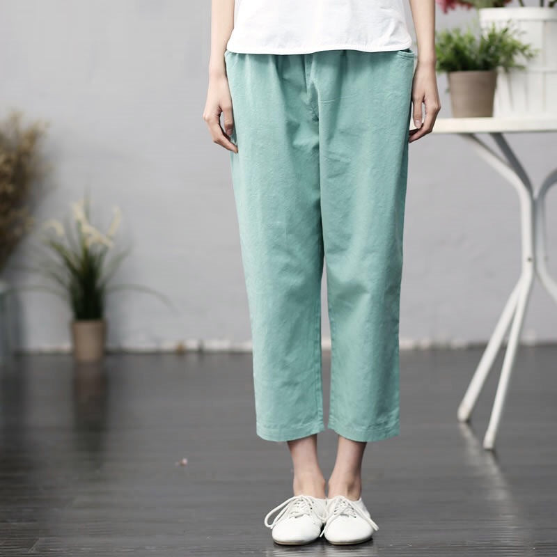 Literary Retro Loose Slim Casual Pants