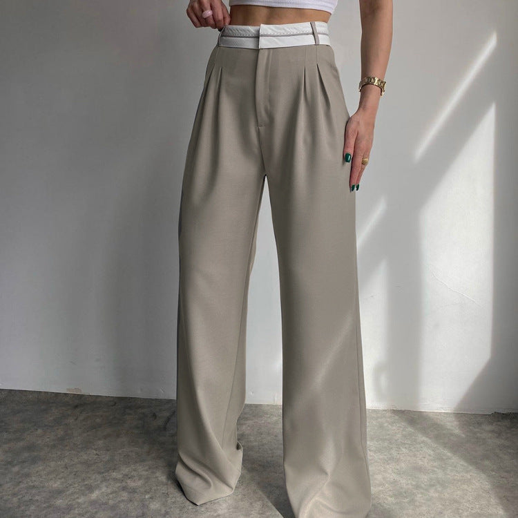 Fashion Solid Color Slim Casual Trousers