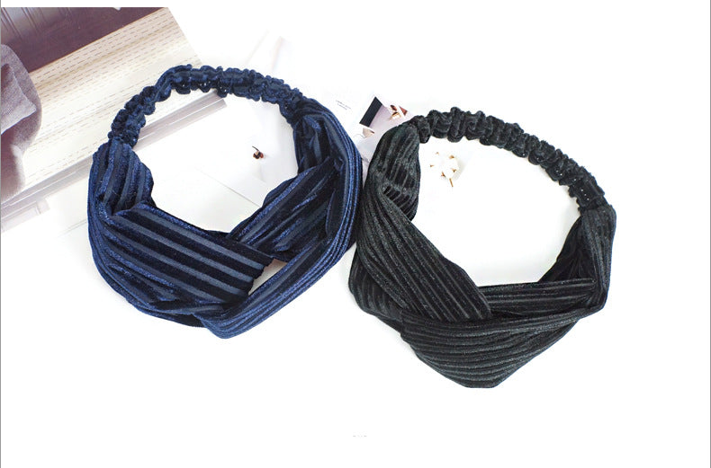 Solid color cross elastic headband