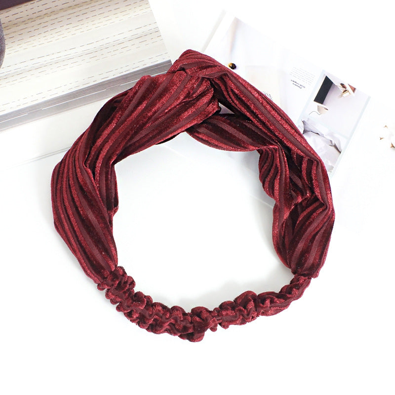 Solid color cross elastic headband