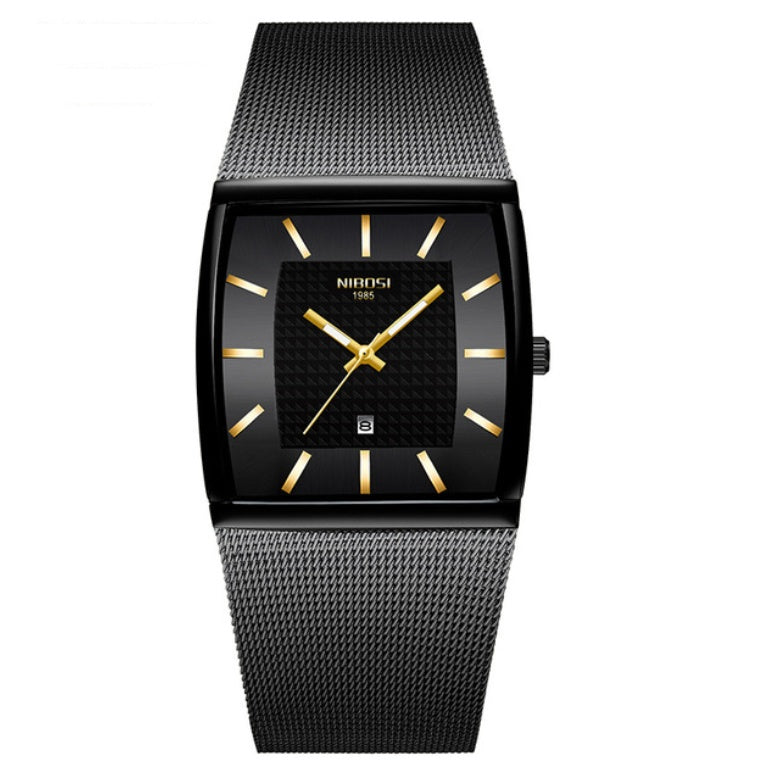 Casual square personality mesh belt watch