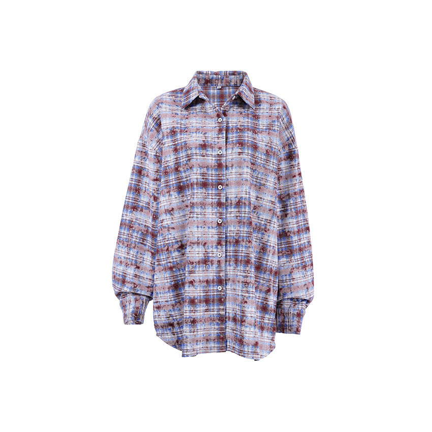 American Contrast Color Casual Shirt