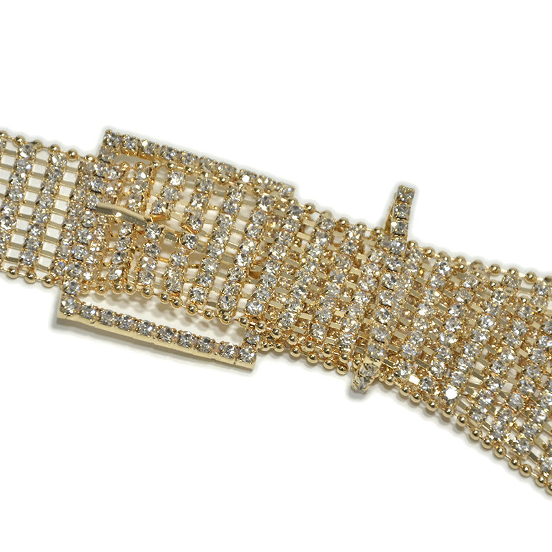 Eight-row Bright Diamond and Crystal Diamond Belt Chain