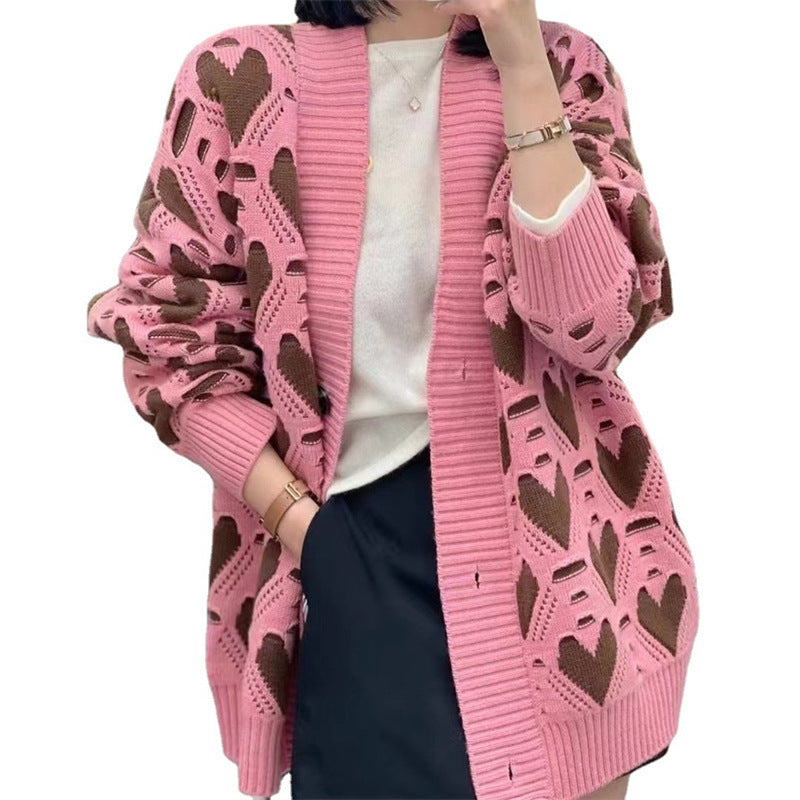 Thickened Assorted Colors Hollow Knitted Sweater Trendy