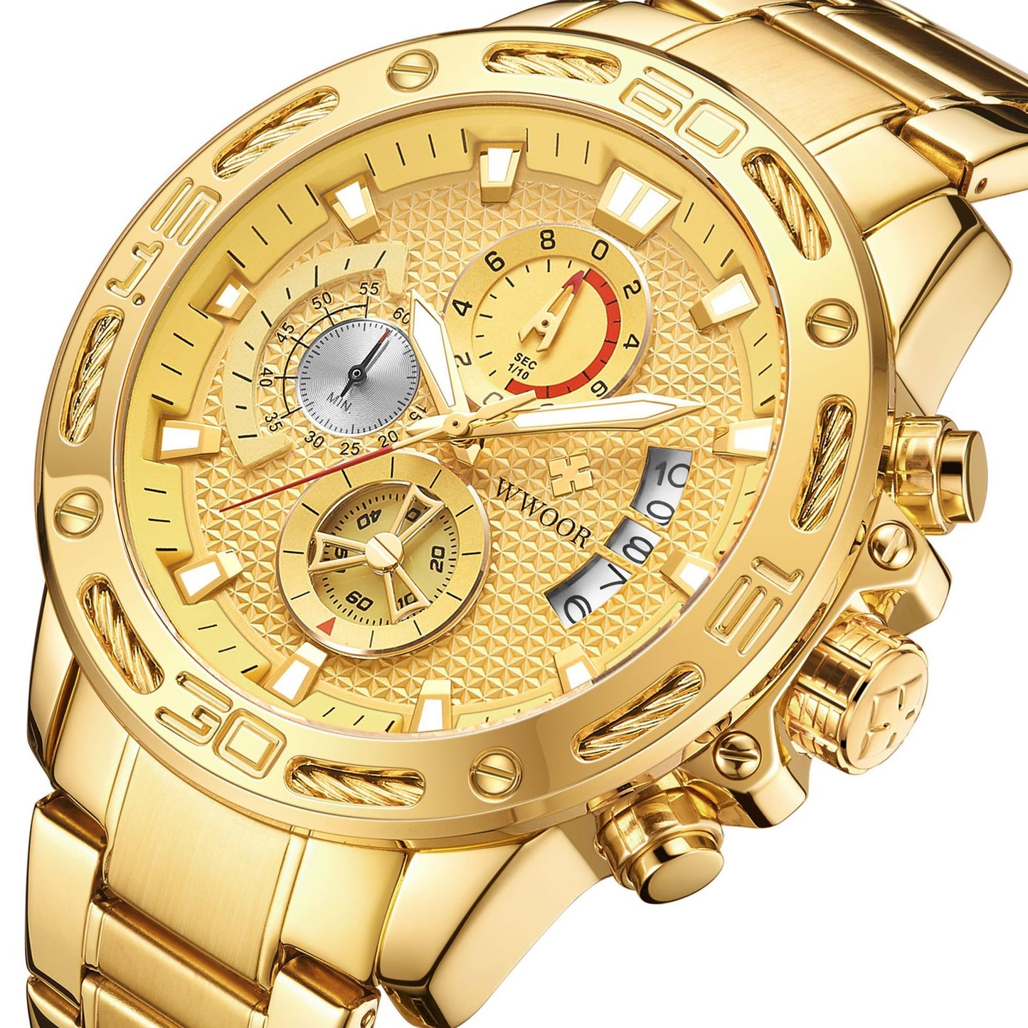 Men's steel band quartz watch