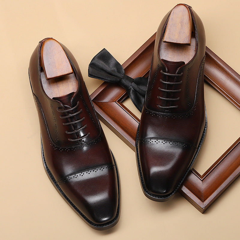 Business Casual Tie-headed Leather Men's Shoes