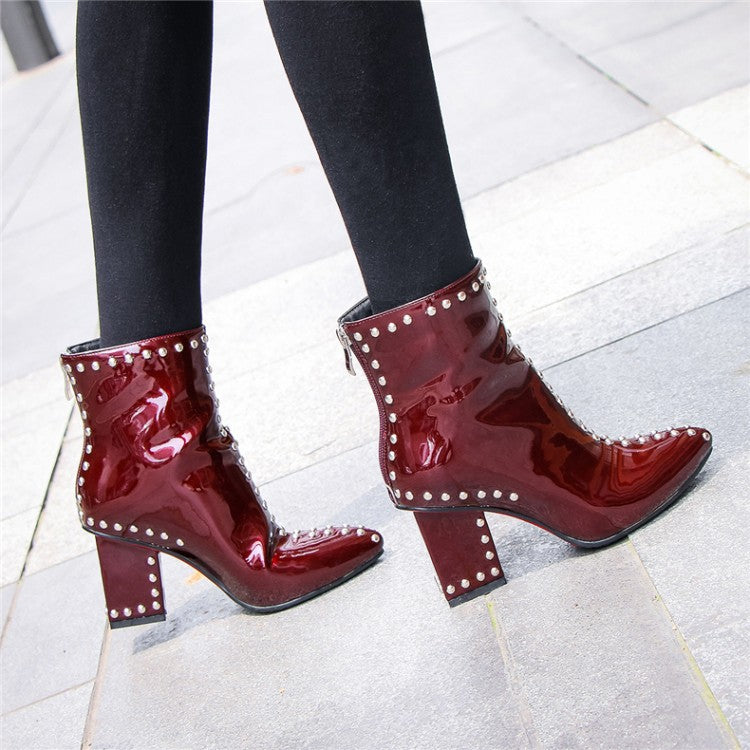 Pointed high-heeled Martin boots