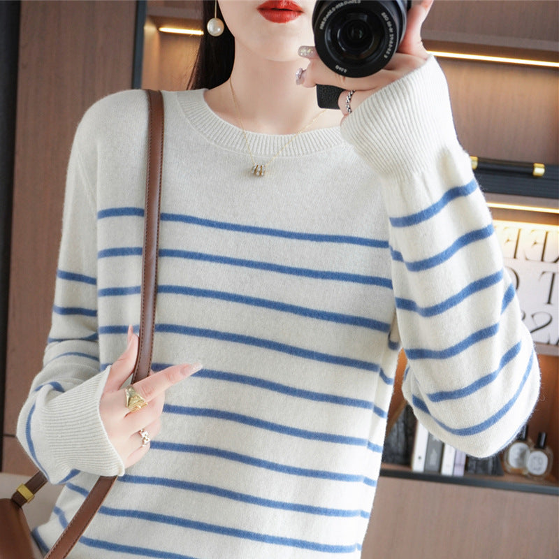 Round Neck Long Sleeve Thin Sweater