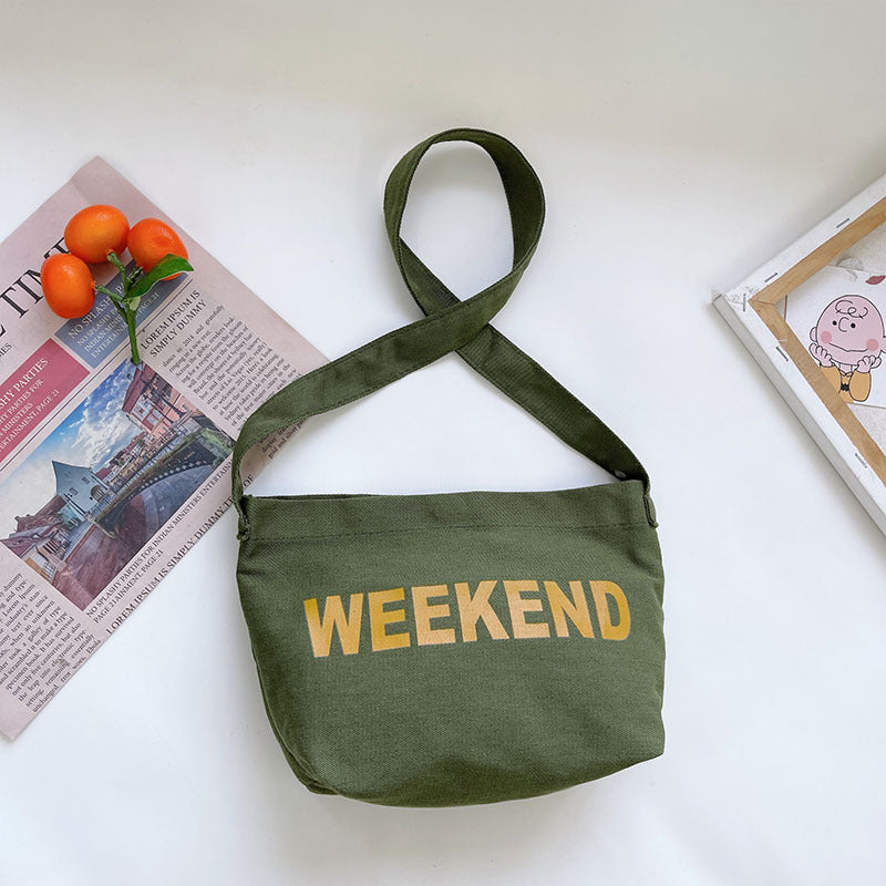 Crossbody Accessories English Letters Cloth Bag