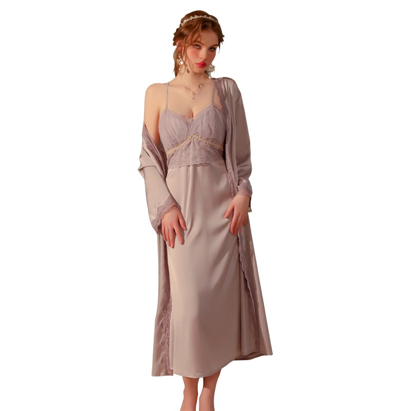 Pajama Dress With Breast Pad For Women