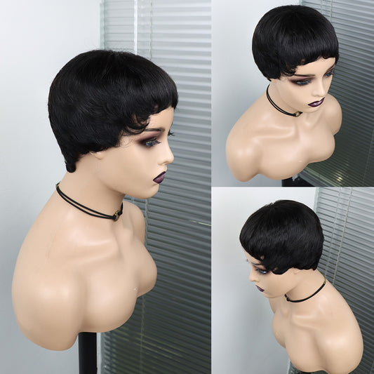 Women's Short Black Curly Hair Cover