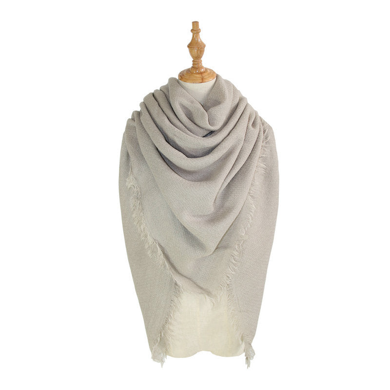 Faux Cashmere Oversized Solid Scarf