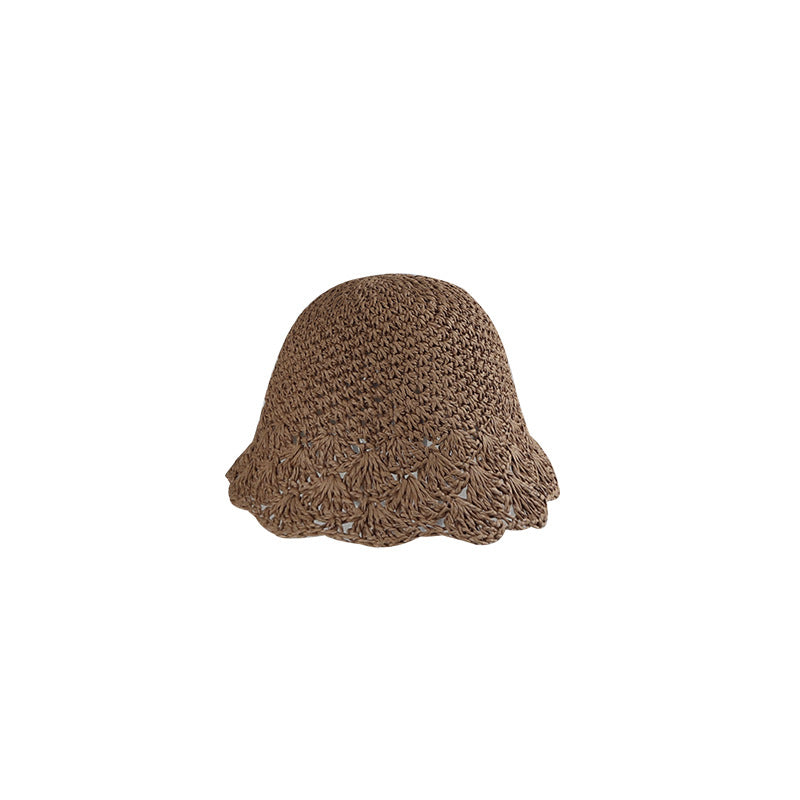 Summer Sun Protection Lace Straw Bucket Hat