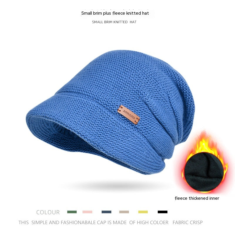 Fleece-lined Pile Heap Cap Female Outdoor Keep Warm Pullover Hat Confinement Cap