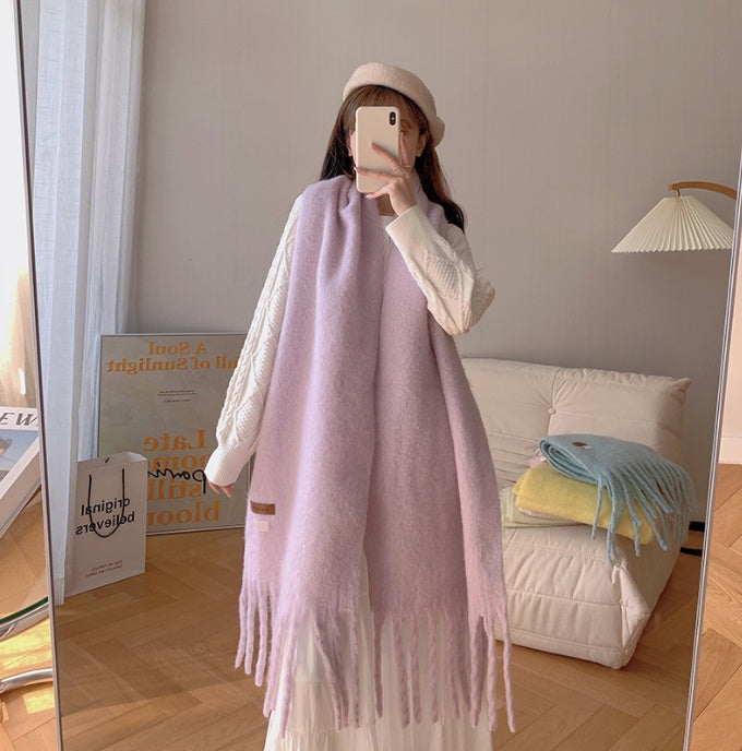 Fashion Long Shawl Student Solid Color Versatile Scarf