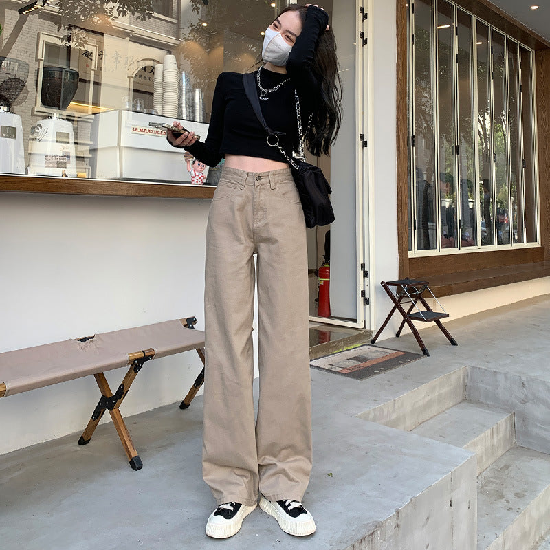 Bløde, Tykke Wide-leg Jeans til Kvinder med Mopping-effekt