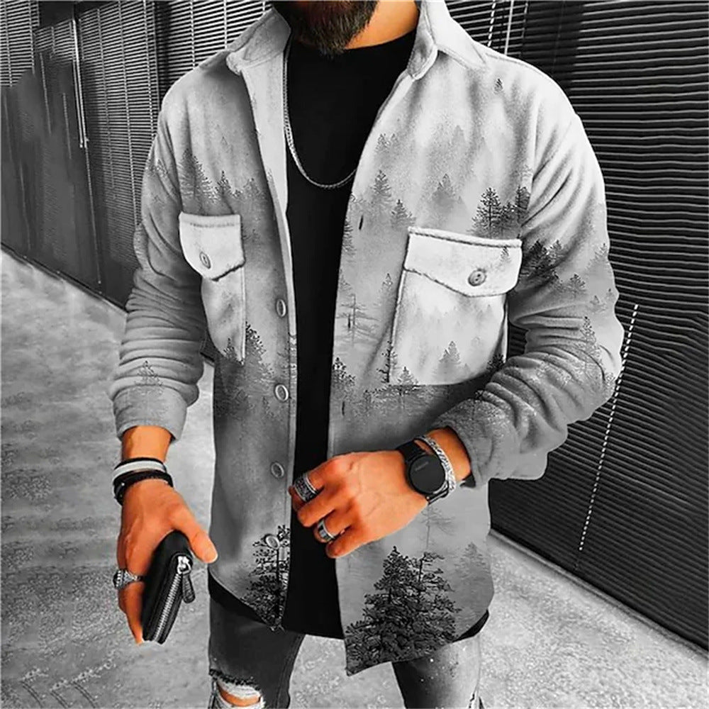 Digital Printing Loose Jacket Coat