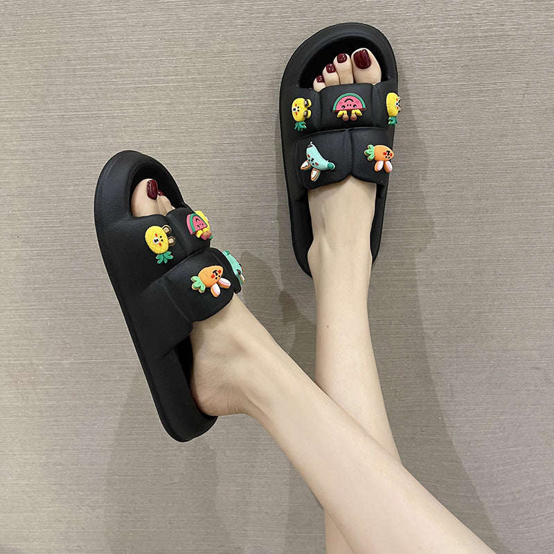 Women's Candy Color Thick Bottom Plus Size Sandals