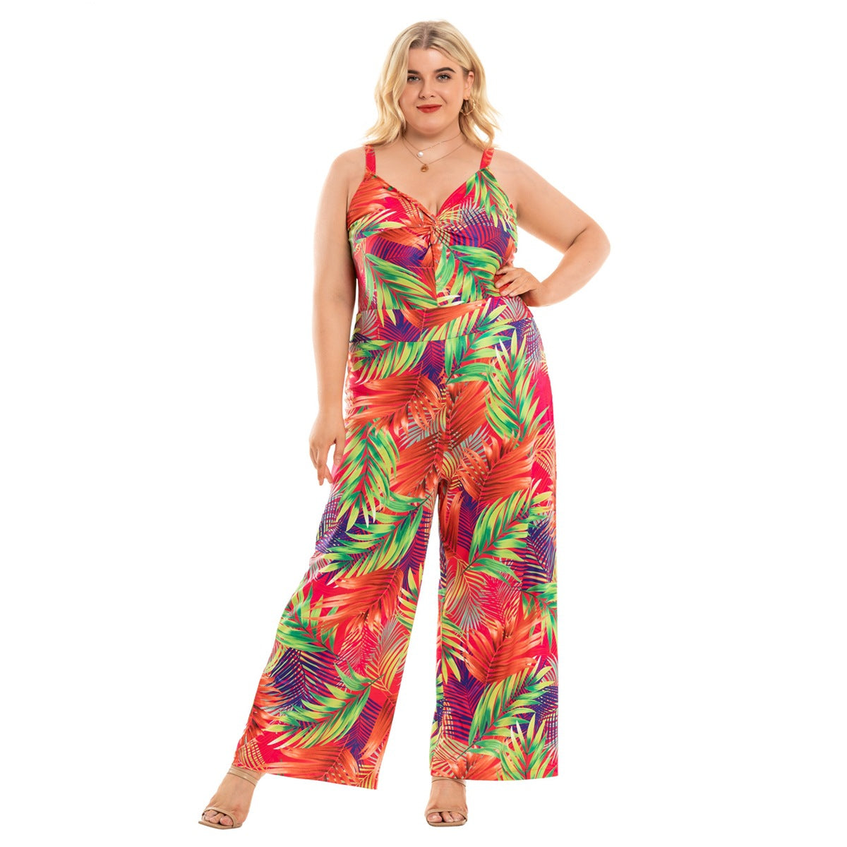 Jumpsuit med brede ben og seler til kvinder