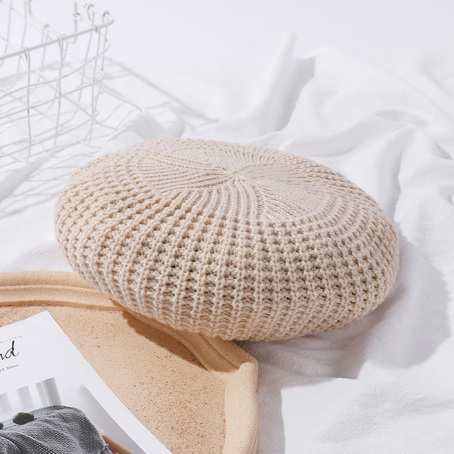 Popular Macaron Color Knit Beret Hat Women