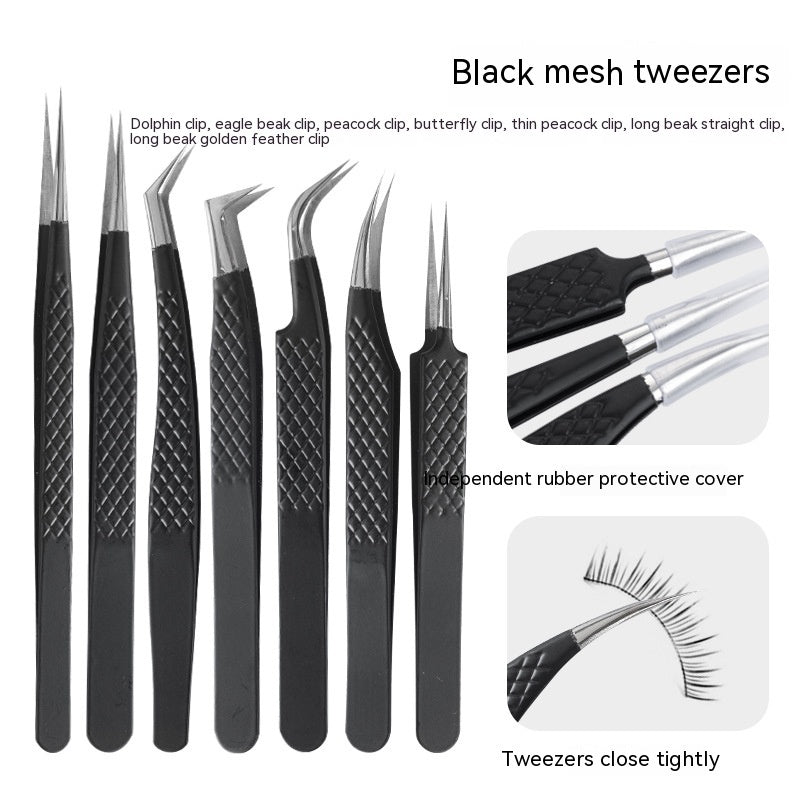 Stainless Steel Tweezers High Density Beauty Flowering Grafting False Eyelash Tweezers
