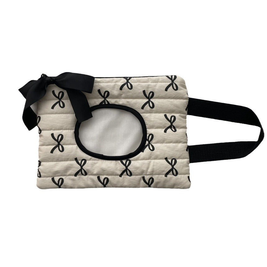Ins Style Ribbon Bow Quilted Portable Storage Tissue Bag