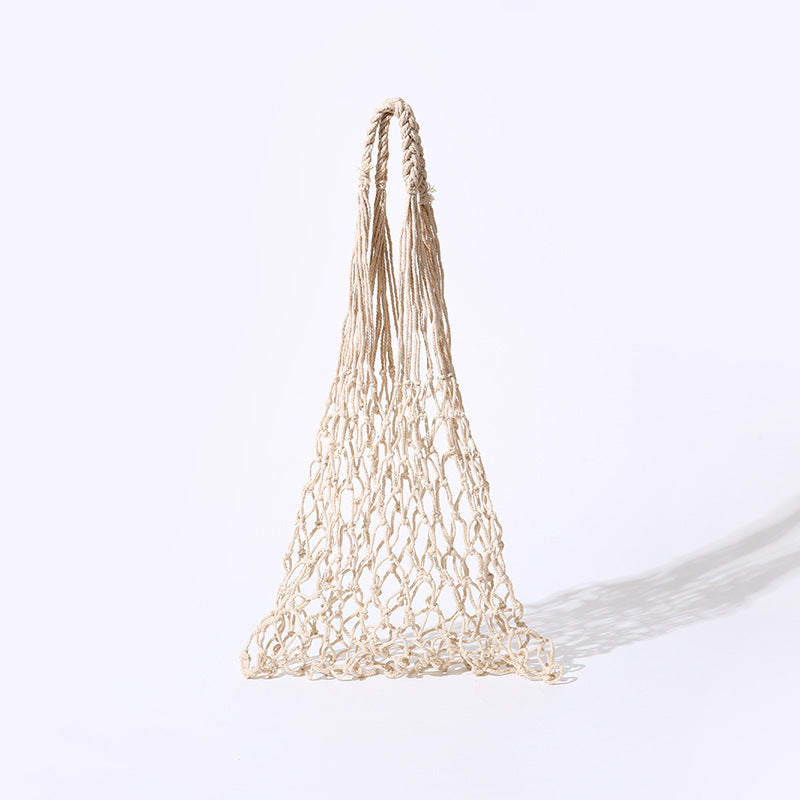 Cotton Mesh Bag Shopping Bag Weaving Hollow Handbag