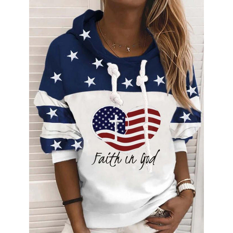 Digital Printed Hoodie Female Slim Fit