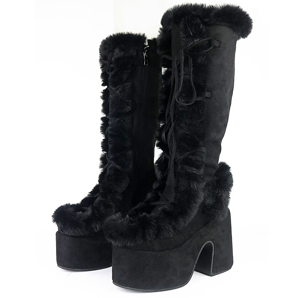 Platform High Heel Women's Mid Tube Boots
