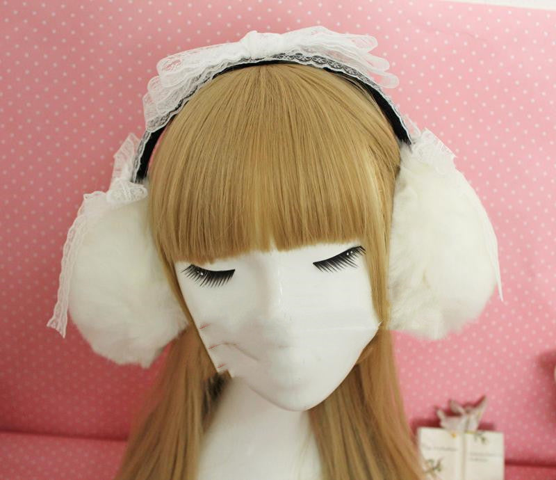 Oversized Bow-knot Ear Bag Female Cute Trendy Plush Ear Protection