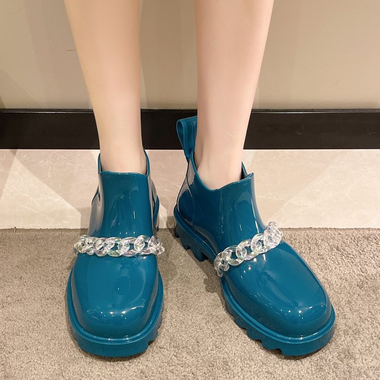 Women's Outerwear Fashion Chain Platform Rain Boots