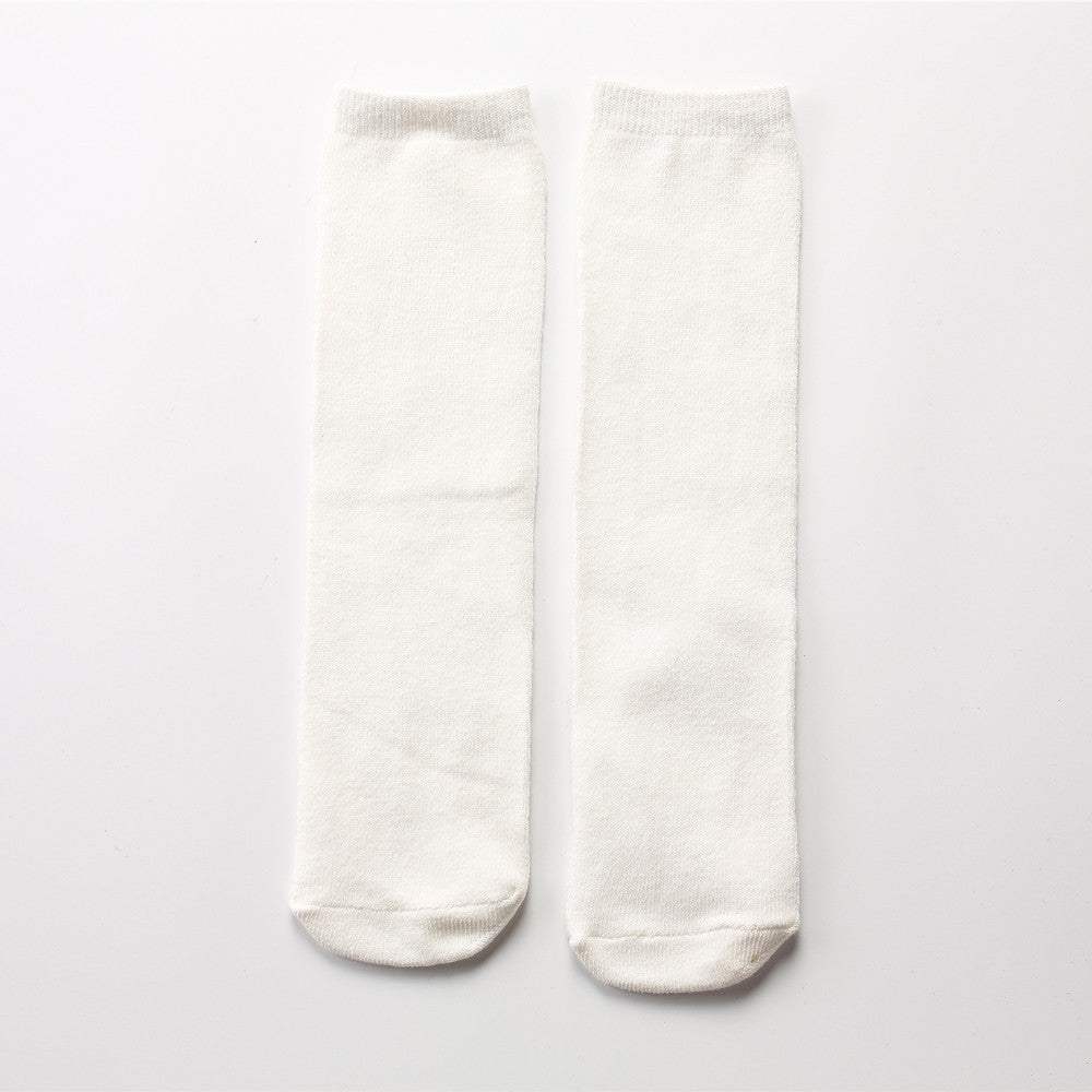 Solid Color Middle Tube Bright Color College Style Parent-child Socks