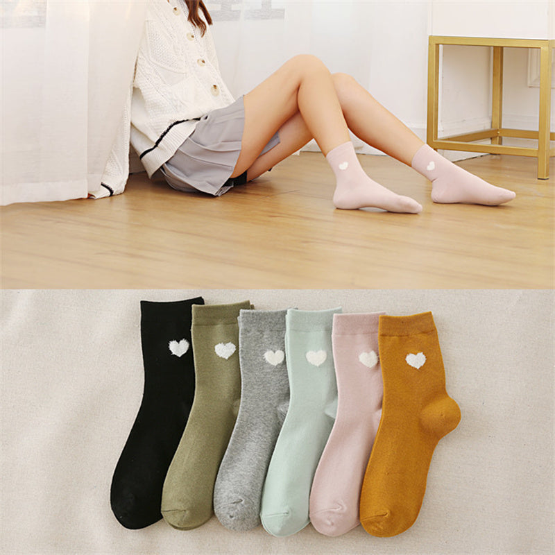Women's Versatile Feather Yarn Love Cotton Socks